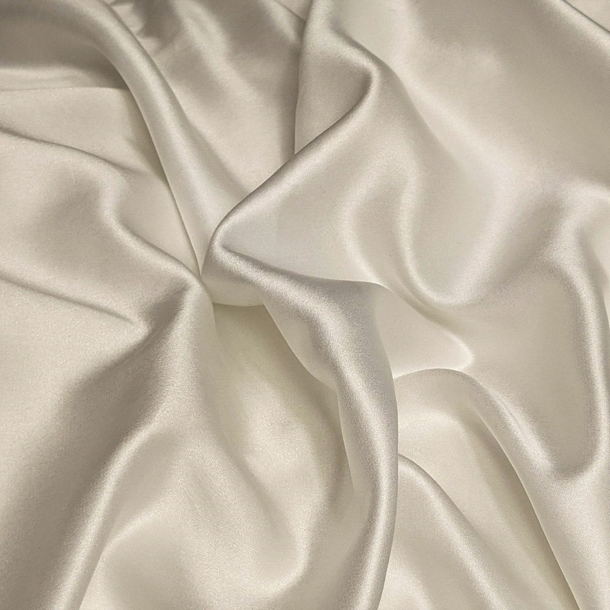 Pure Mulberry Silk — Ivory White, folded fabric